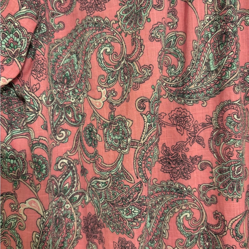 SALE J. Jill Pink & Black Paisley Button-Down Shirt – Size Large - Picture 9 of 11